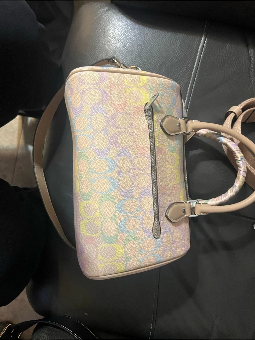 Coach Pastel Signature Rowan with matching Twilly and Shoulder Strap